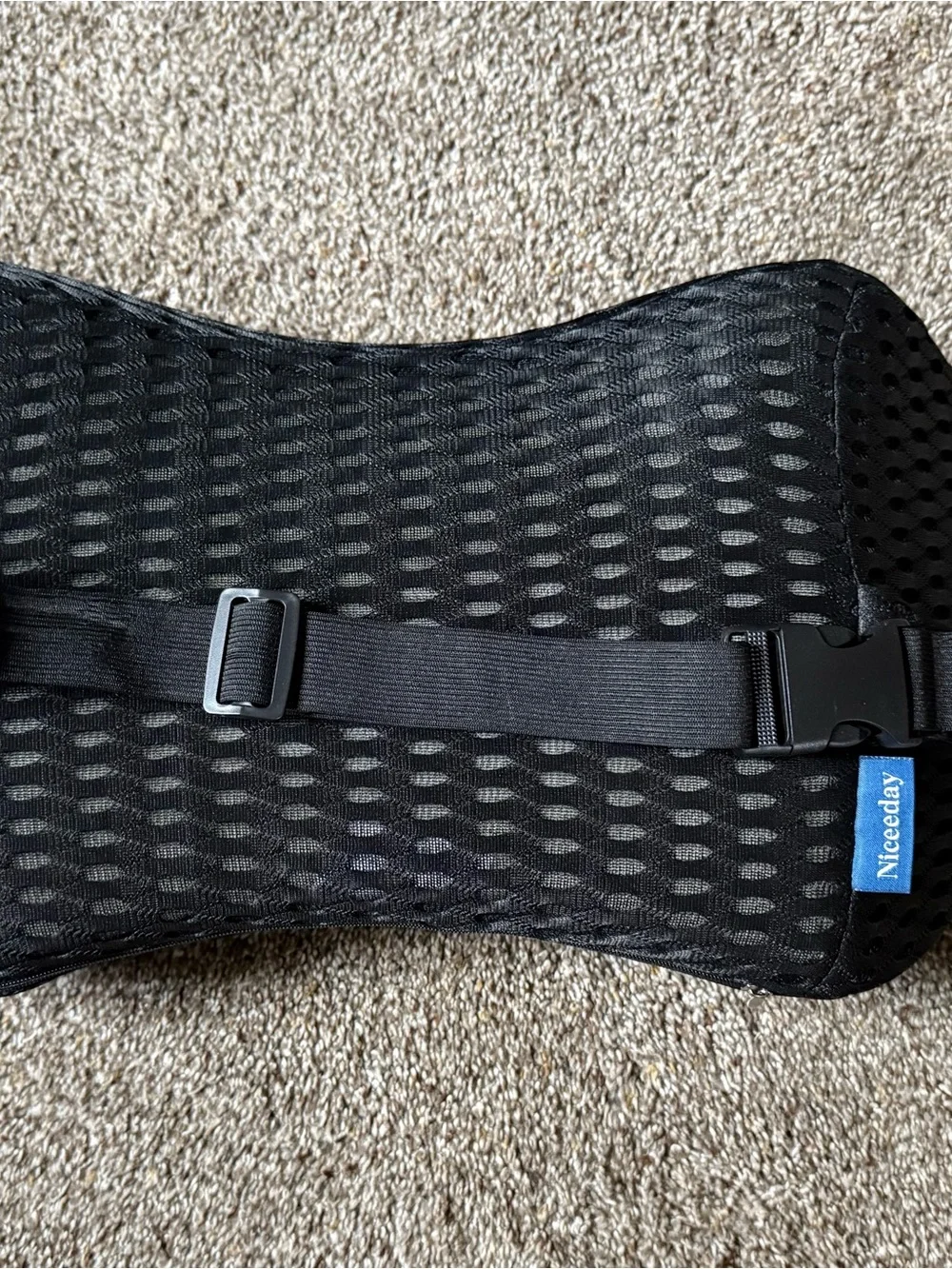 Black Lower Back Support Cushion Lumbar Support Pillow for Office Chair